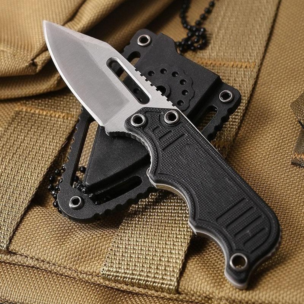 Edc Carry Fixed Blade - Coltello da Collo Portatile con Fodero
