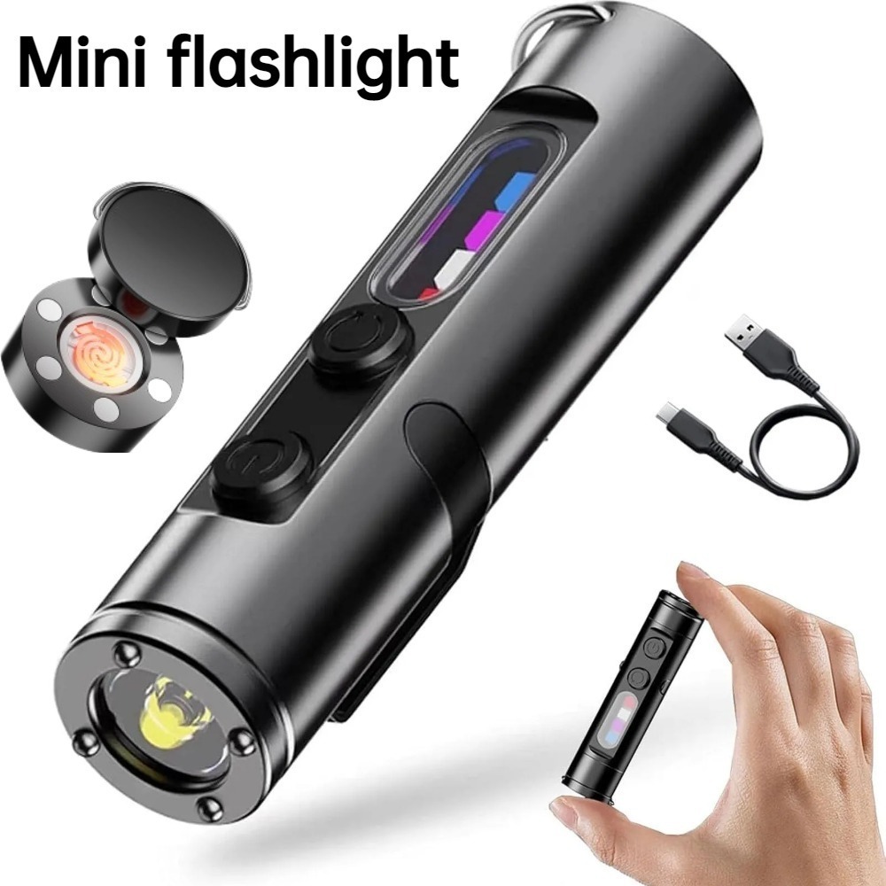 Keychain Flashlight - Mini Torcia LED Ricaricabile USB-C per