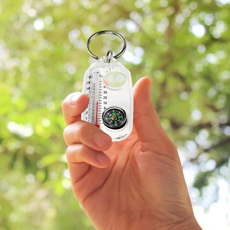 Compass Keychain Mini - Mini portachiavi multifunzione bussola da campeggio