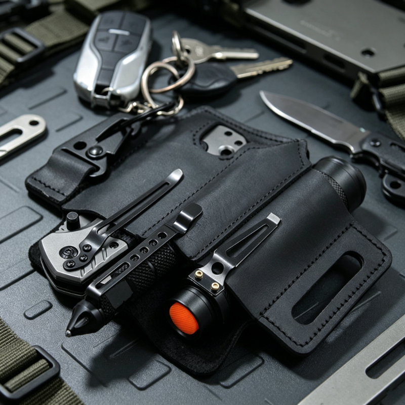 Edc Carry Pen - Fodero Multifunzione in Pelle PU per