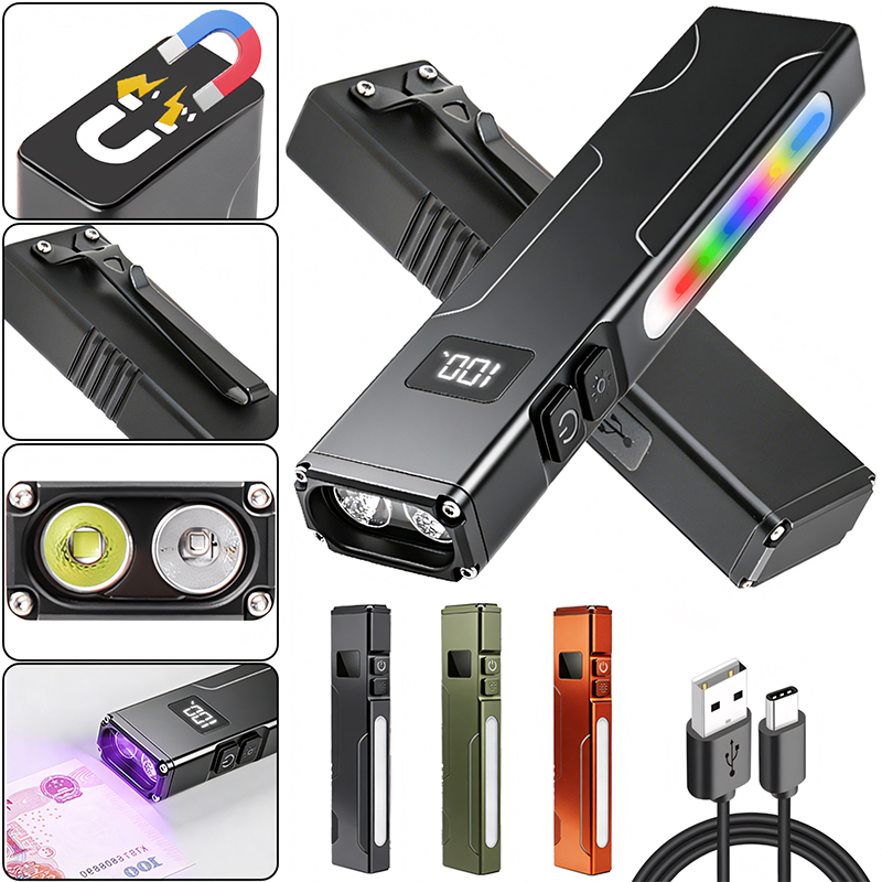 Edc Carry Clip - Torcia Multifunzione EDC con Luce Magnetica