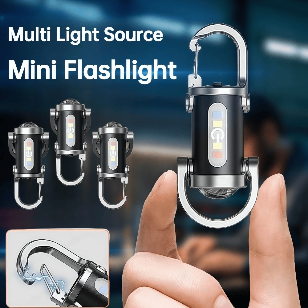 Keychain Flashlight - Torcia Portachiavi Portatile Mini, Ricaricabile, Impermeabile,