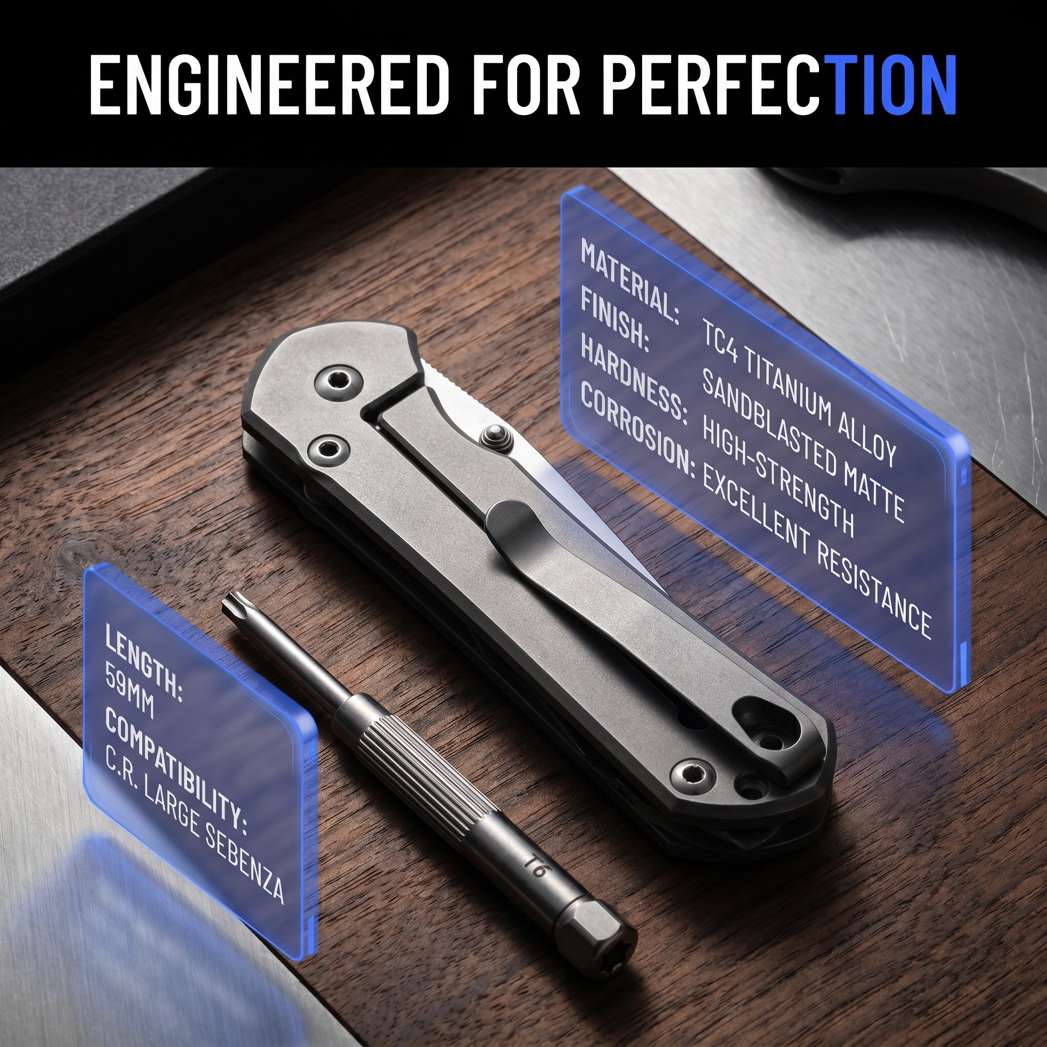 Edc Carry Clip - Clip da tasca in titanio TC4