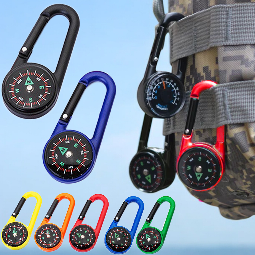 Compass Keychain Mini - Mini Bussola da Esterno con Moschettone,