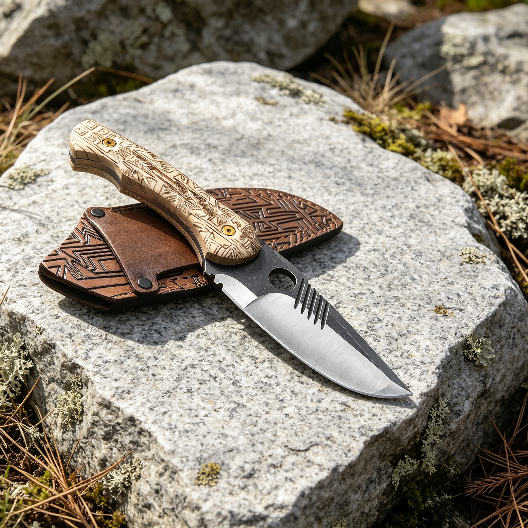 Edc Fixed Blade Deep Carry - Coltello multiuso da esterno 8Cr13Mov e
