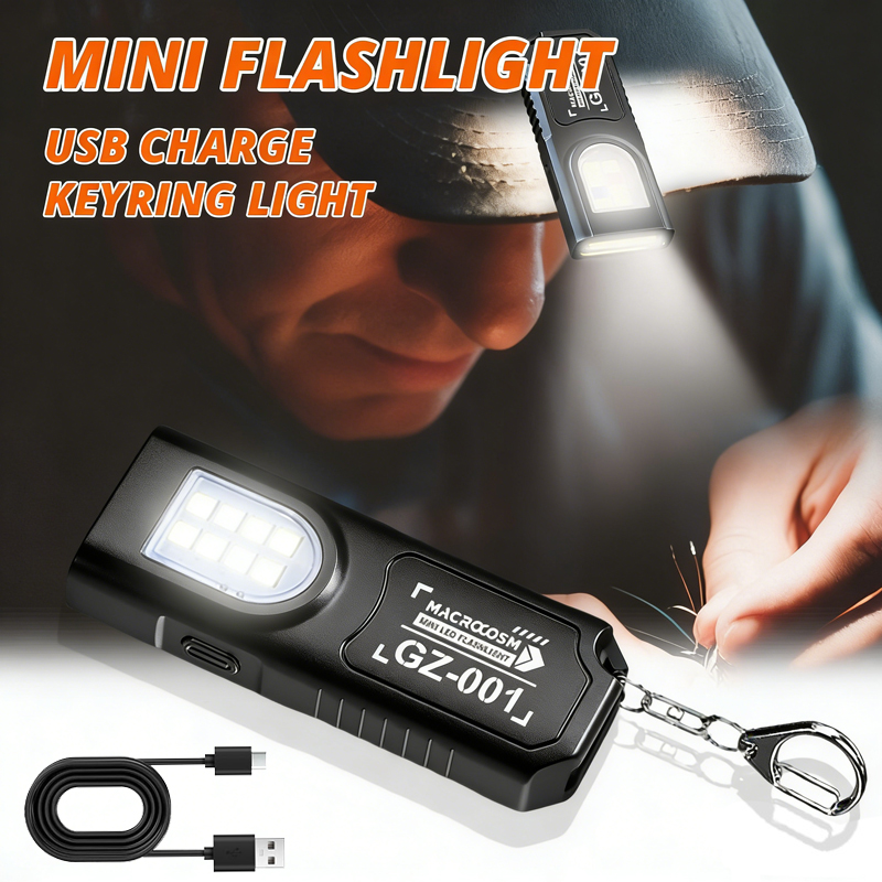 Keychain Flashlight - Torcia portachiavi a LED ricaricabile tramite
