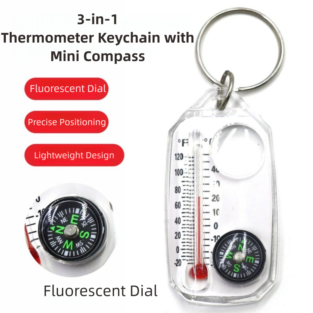 Compass Keychain Mini - Funzione portatile 3 in 1 Mini