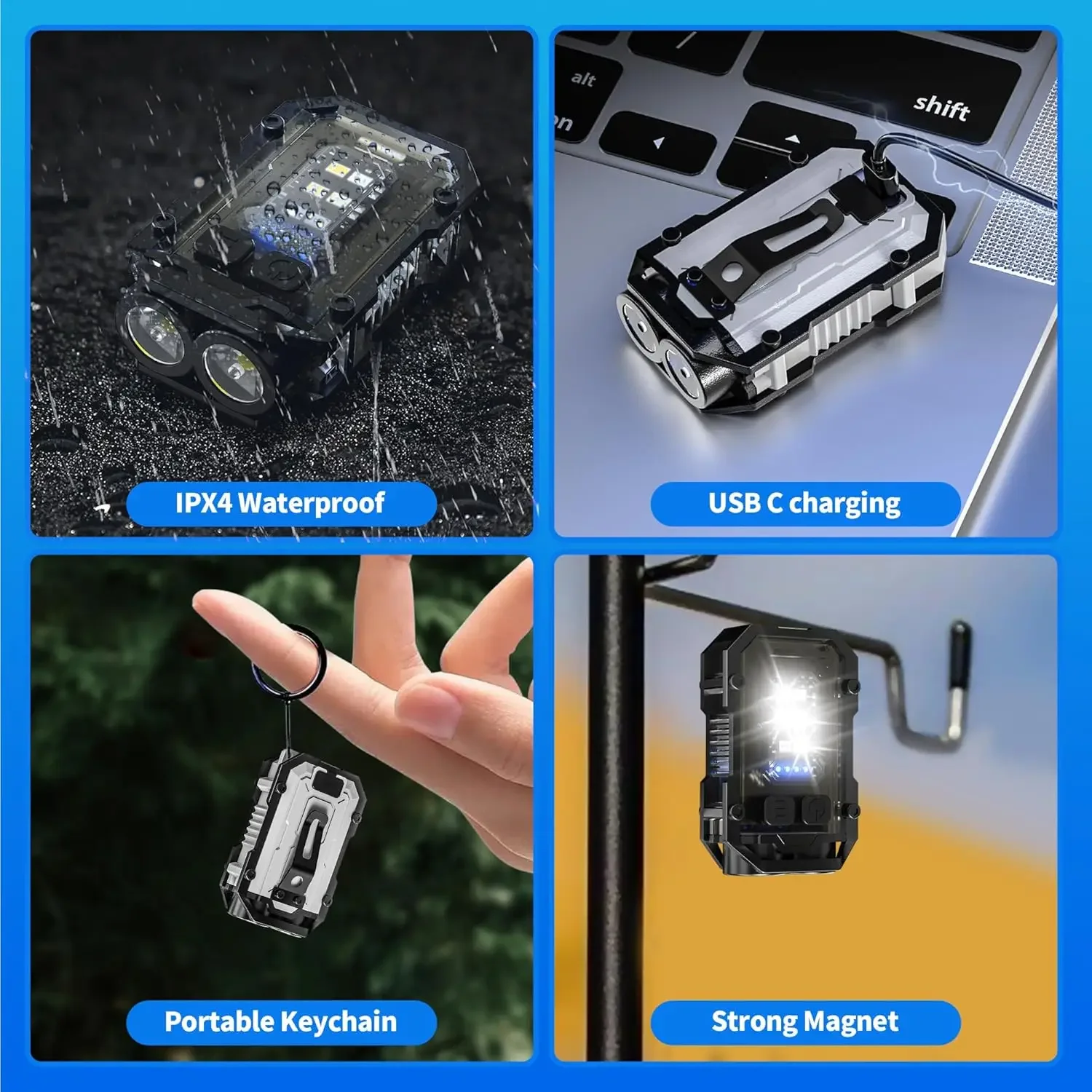 Torcia a clip ricaricabile Min - Keychain Flashlight recensione e prezzo